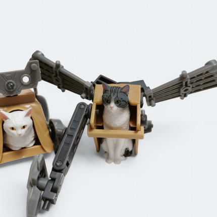 Neko Busou White Cat in War Armor – Lot of 2 Bandai Model Figures (Pre-Owned)
