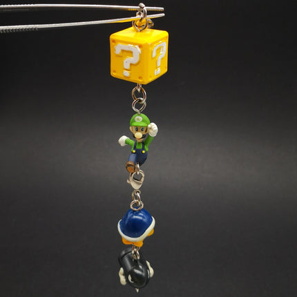 Super Mario Bro Luigi Koopa Shell & Bullet Bill – 1" Keychain Charm (Pre-Owned)