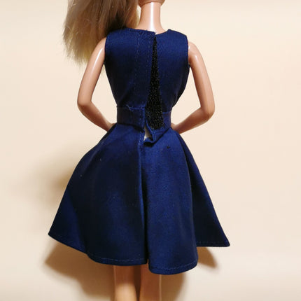 Classic Navy Blue Evening Dress – 1/6 Scale (Pre-Owned)