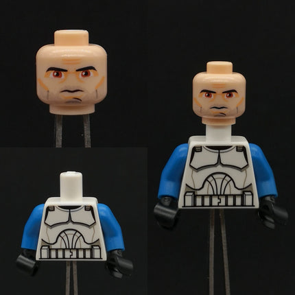 LEGO Star Wars Clone Trooper Captain Rex Phase 1 – Head & Torso sw0314 (Pre-Owned)