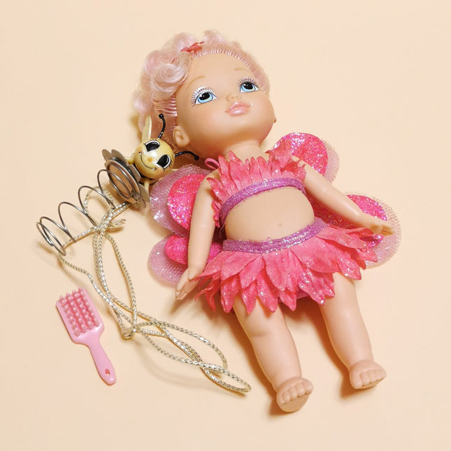 MGA Entertainment 2004 Flower Fairies 7" Rose Doll with Pet Bee Comb (Pre-Owned)