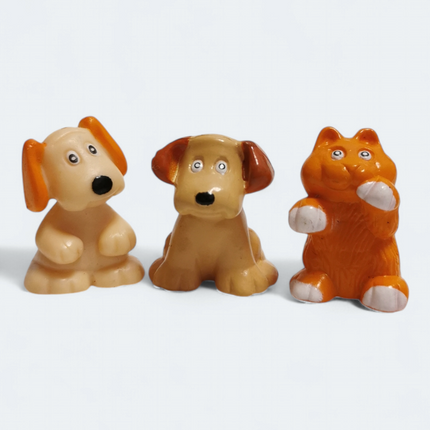 Puppy & Kitty 1" Mini Figures – Dollhouse Pets Lot of 3 (Pre-Owned)