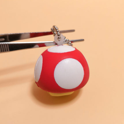 Super Mario MUSHROOM TOAD SQUISHY Soft Squeeze KEYCHAIN 1.5" Mini Figure 2006