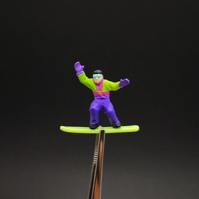 Toy Miniature Skiing Man in Purple Outfit – 1" Diorama Figure (Pre-Owned)