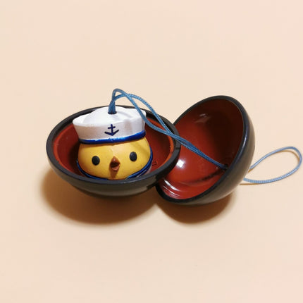 Little Chick Piyo Mori in Bowl 1" Keychain – Mini Figure Charm (Pre-Owned)