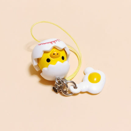 San-X Rilakkuma Yellow Chick in Egg Shell – 1" Charm Keychain (Pre-Owned)