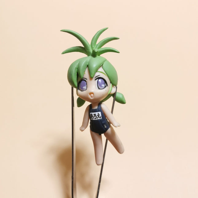 Binchou-tan Aroe in Blue Swimsuit 2" Mini Figure – Loose PVC Anime Toy (Pre-Owned)