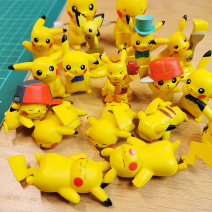 Pokemon Assorted Pikachu Mini Figure – Lot of 18 (Bandai, Pre-Owned)