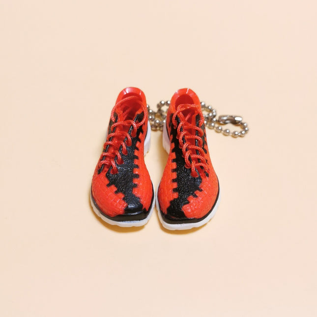 Miniature Sporty Sneaker Red Weaved Patterned – Shoe Keychain Lot of 2 (Pre-Owned)