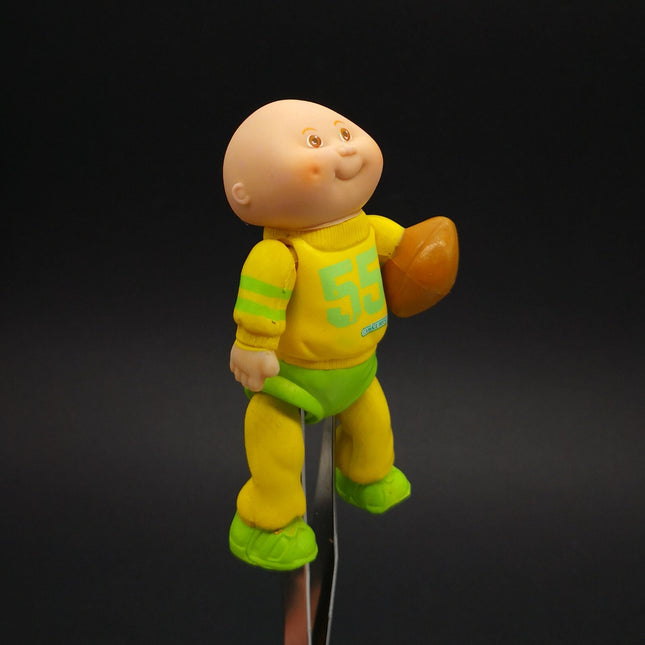 Vintage 1984 Cabbage Patch Kid w FOOTBALL 3.5" Figure Baby Birthday Cake Topper