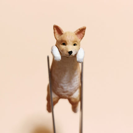 Hanging Shiba Puppy Dog 2" Cup-Rim Mini Figure – Dollhouse Animal (Pre-Owned)