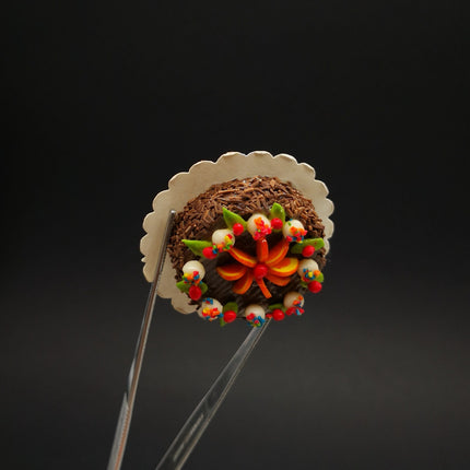 Handmade Chocolate Orange Cake 1.5" Miniature – Dollhouse Food (Pre-Owned)
